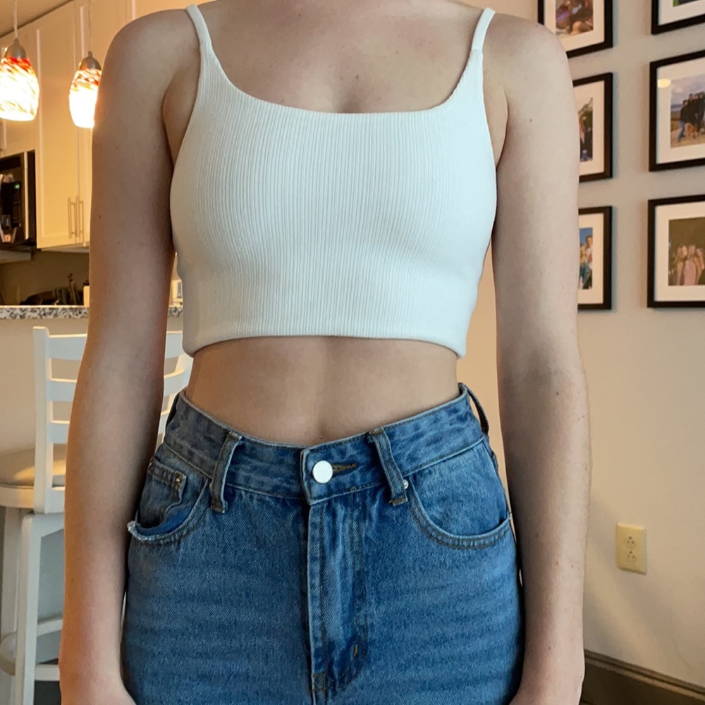 Princess Polly White Cropped Tank